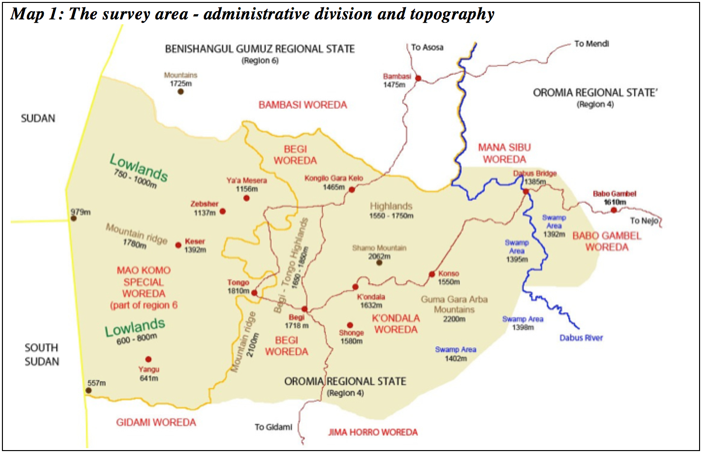 Map of the survey area