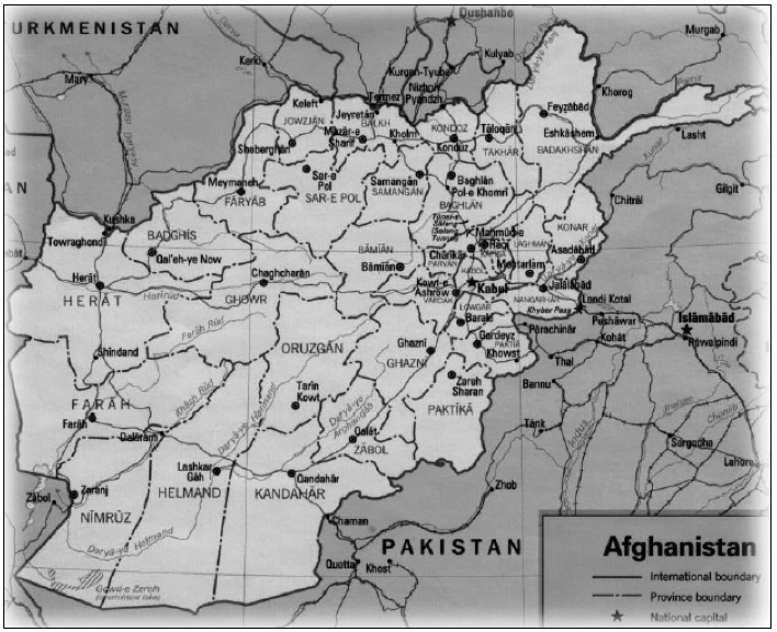 Провинции афганистана карта